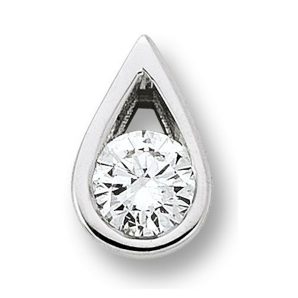 0.1 ct  Diamant Brillant Tropfen Anhänger aus 585 Weißgold