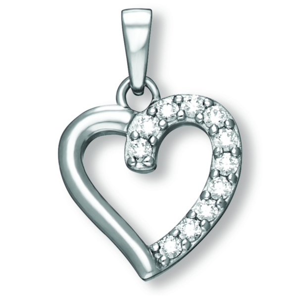 Zirkonia Herz Herz Anhänger aus 925 Silber