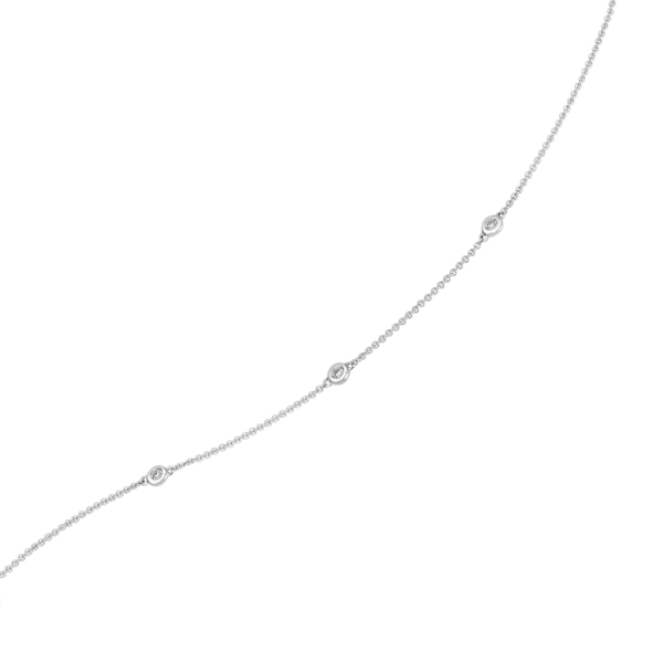 0,11 ct  Diamant Brillant Halskette Rundankerkette aus 585 Weißgold   45 cm