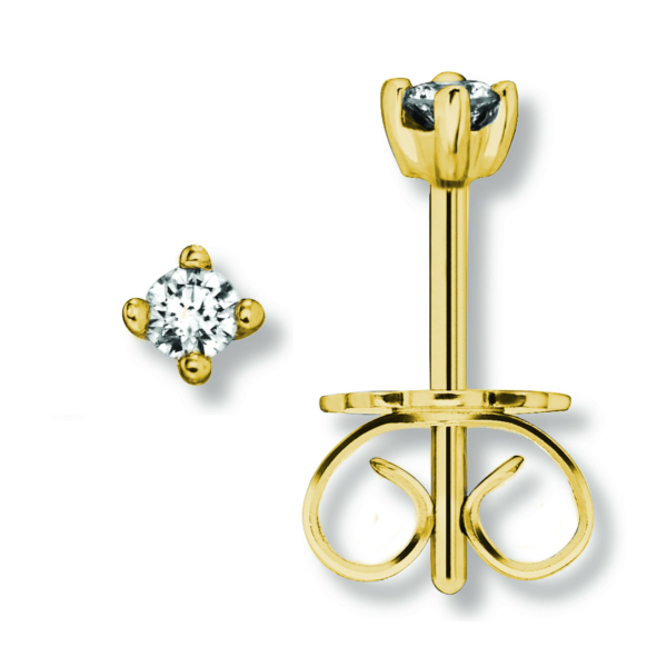 0.15 ct  Diamant Brillant Ohrringe   Ohrstecker aus 585 Gelbgold