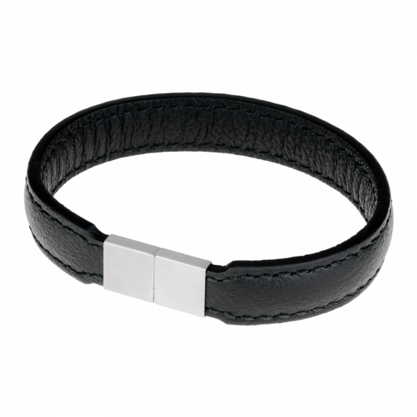 Ernstes Design Herren Leder Armband 21cm  Schwarz A550-21