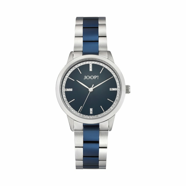 JOOP! Damenuhr mit Edelstahlband Blau/Silber 2038050