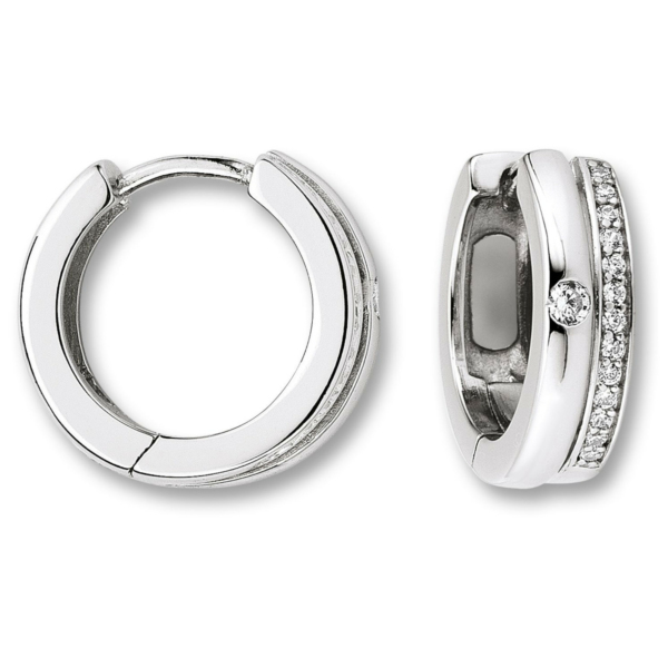 Zirkonia Ohrringe   Creolen aus 925 Silber
