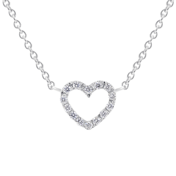 0.08 ct  Diamant Brillant Halskette aus 585 Weißgold   45 cm