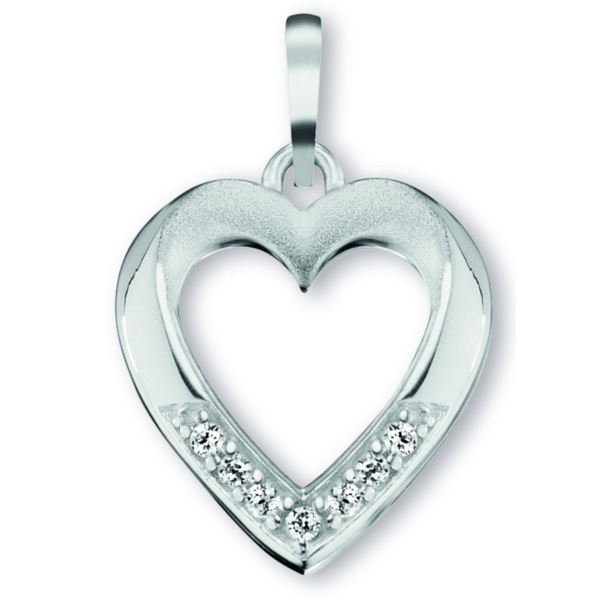 Zirkonia Herz Herz Anhänger aus 925 Silber