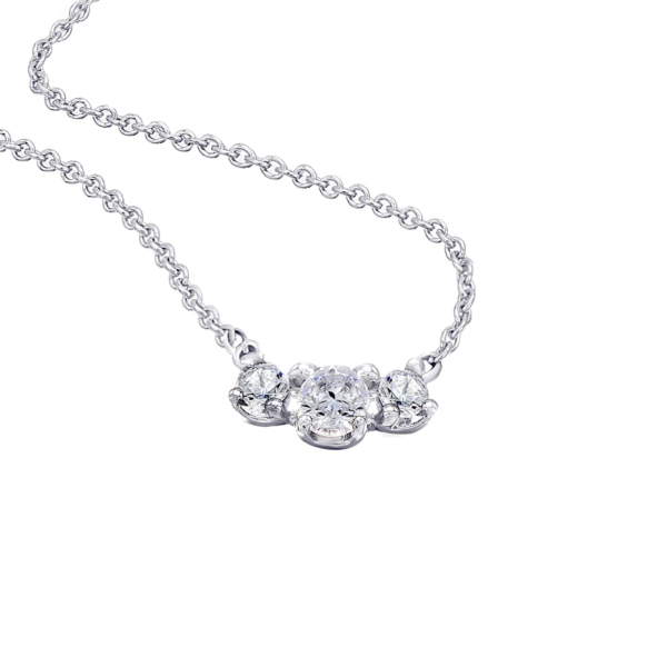 0.26 ct  Diamant Brillant Halskette Rundankerkette aus 585 Weißgold   45 cm