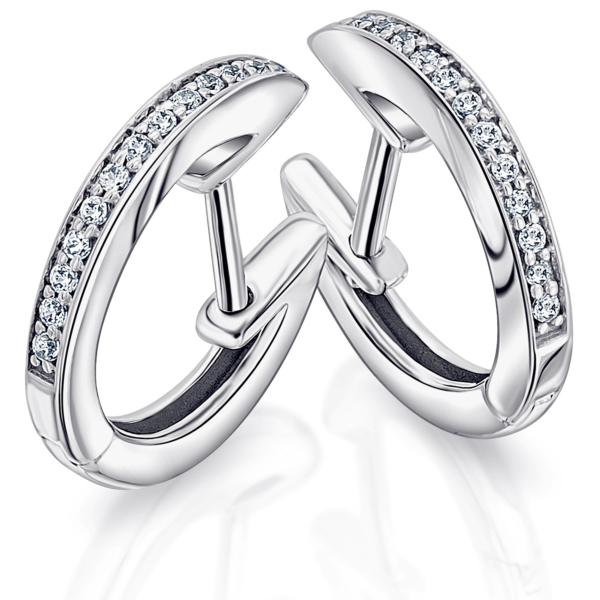 0,10 ct  Diamant Brillant Ohrringe   Creolen aus 585 Weißgold