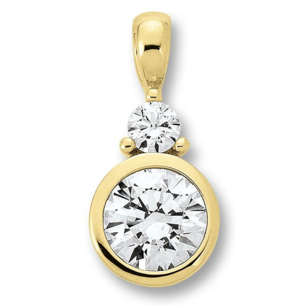 Zirkonia Anhänger aus 333 Gelbgold