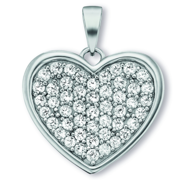 Zirkonia Herz Herz Anhänger aus 925 Silber