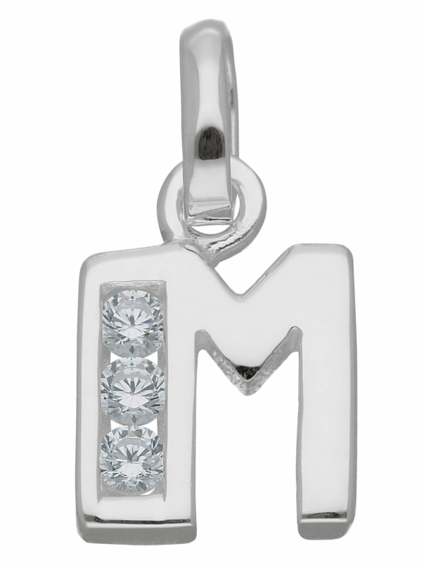 Damen Silber Schmuck 925 Silber Buchstabenanhänger mit Zirkonia