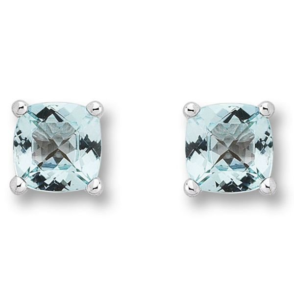 Blau Topas Ohrringe   Ohrstecker aus 333 Weißgold