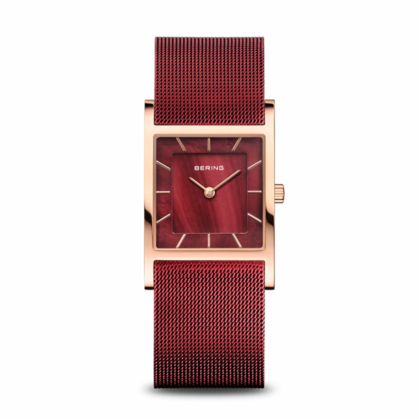 Bering Damen Analoguhr Classic Rosegold Rot 10426-363-S