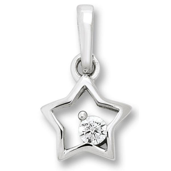 Zirkonia Stern Anhänger aus 925 Silber