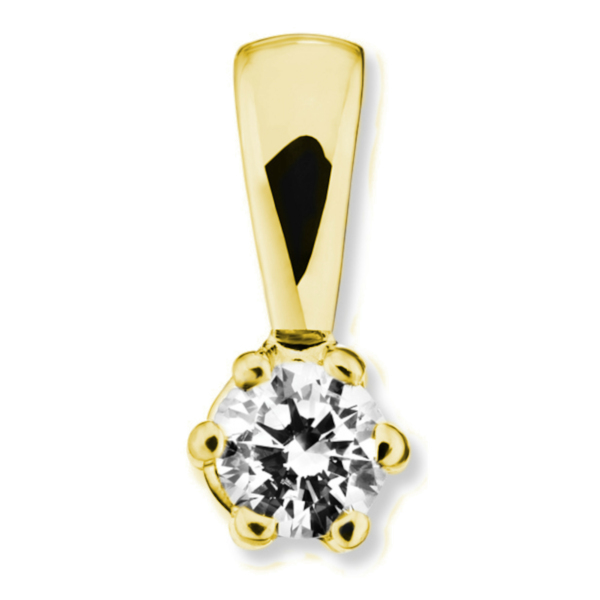 0.2 ct  Diamant Brillant Anhänger aus 585 Gelbgold