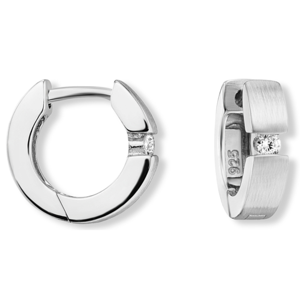 Zirkonia Ohrringe   Creolen aus 925 Silber