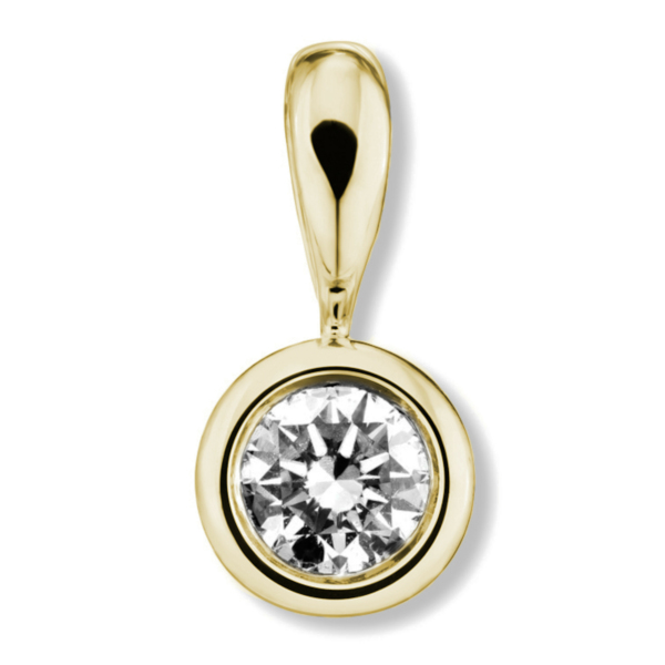 0.2 ct  Diamant Brillant Zarge Anhänger aus 585 Gelbgold