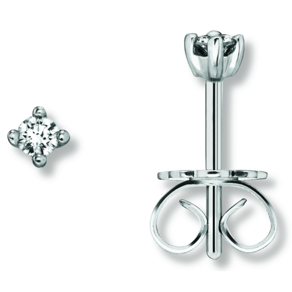0.1 ct  Diamant Brillant Ohrringe   Ohrstecker aus 585 Weißgold