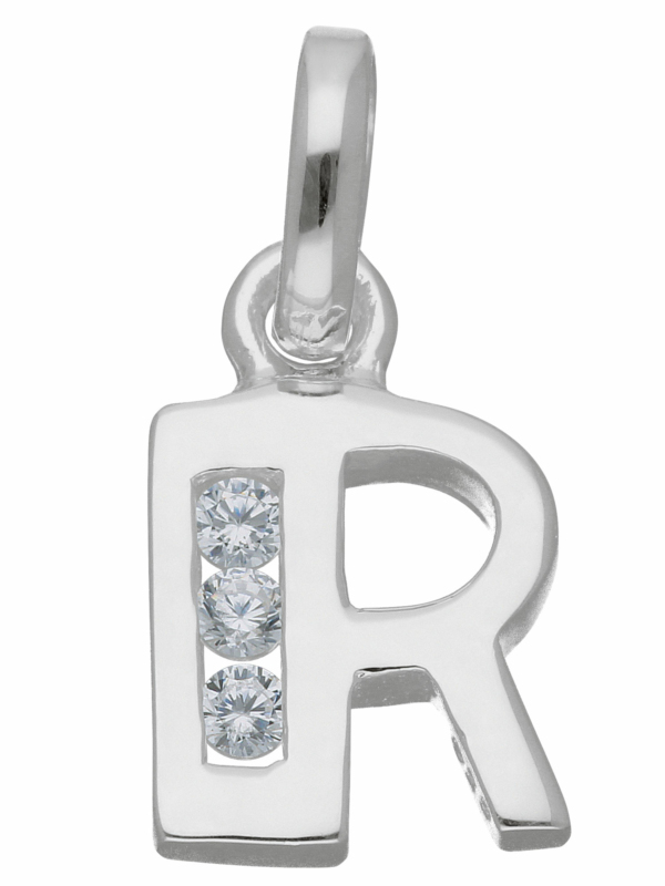 Damen Silber Schmuck 925 Silber Buchstabenanhänger mit Zirkonia