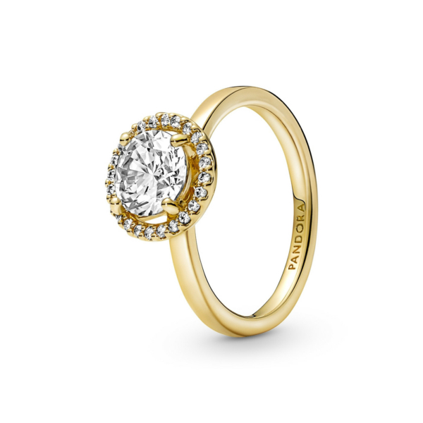 Pandora Timeless Damen Ring  Runder Strahlenkranz Größe 52 Gold 161234C01-52