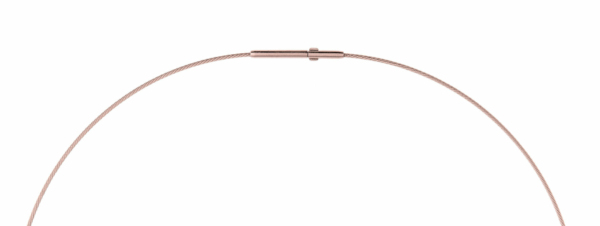 Ernstes Design Damen Halskette 1-Fach Drahtseil Collier 45cm Rosegold DS1C-RG-45