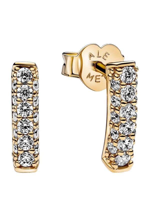 Pandora Damen-Ohrringe Zeitloses Pavé Goldfarben 262626C01