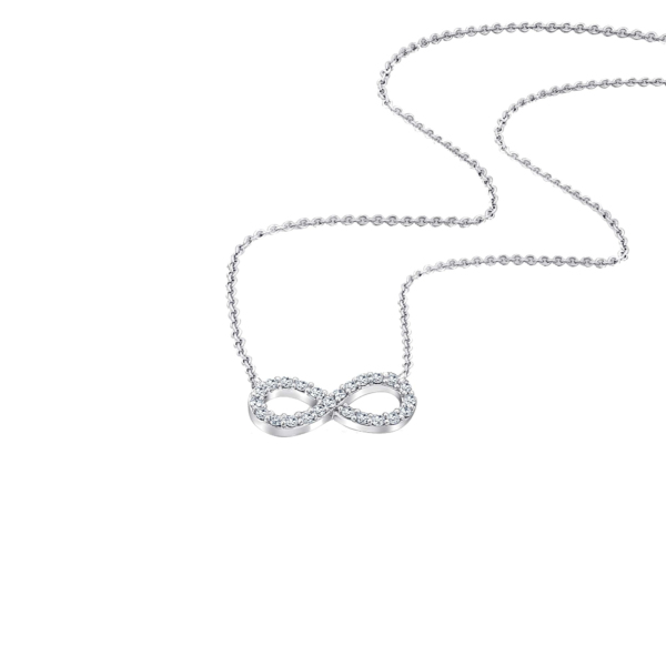 0,10 ct  Diamant Brillant Halskette Rundankerkette aus 585 Weißgold   45 cm