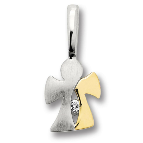Zirkonia Engel Anhänger aus 925 Silber