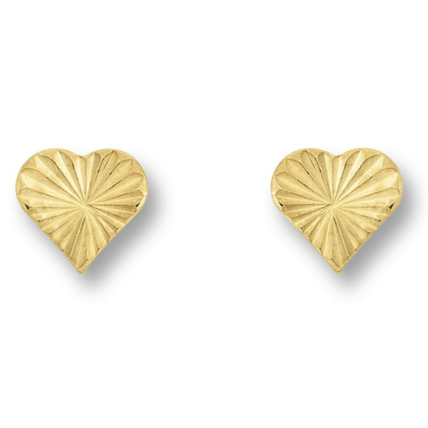 Herz Ohrringe   Ohrstecker aus 333 Gelbgold