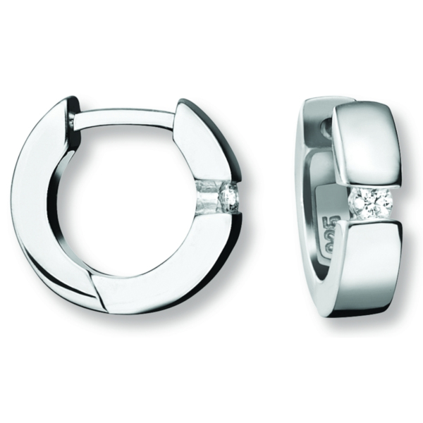 Zirkonia Ohrringe   Creolen aus 925 Silber
