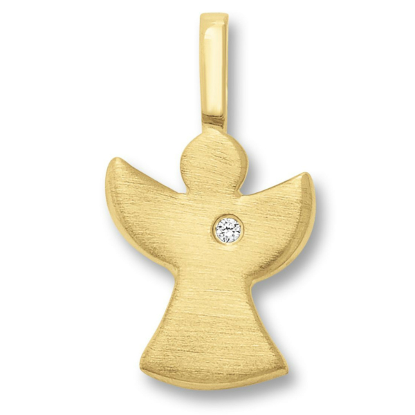 Zirkonia Engel Anhänger aus 333 Gelbgold