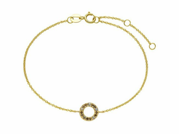 Xenox Damen Armband mit weißen Topas und Quarz Steinen Gold XG4437G