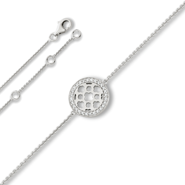 Zirkonia Symbol Armband aus 925 Silber   18 cm
