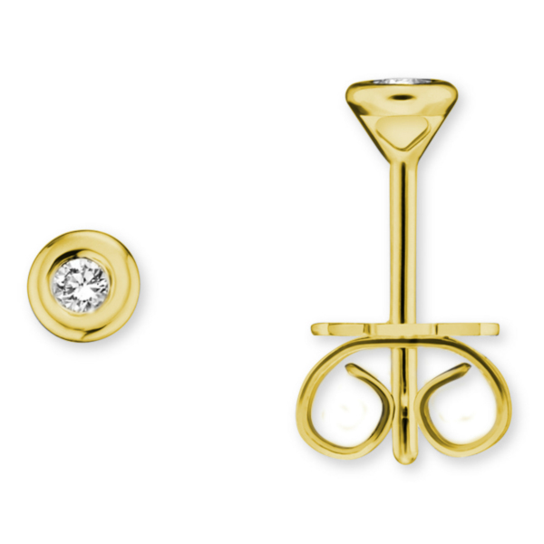 0.05 ct  Diamant Brillant Zarge Ohrringe   Ohrstecker aus 585 Gelbgold