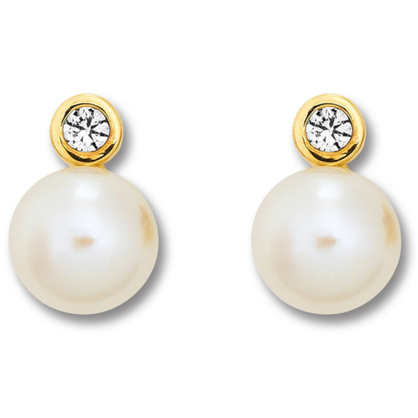 Zirkonia Ohrringe   Ohrstecker aus 333 Gelbgold