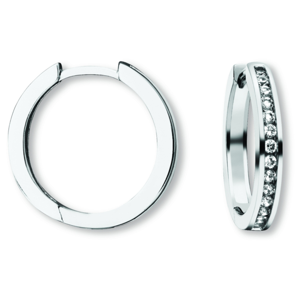 Zirkonia Ohrringe   Creolen aus 925 Silber