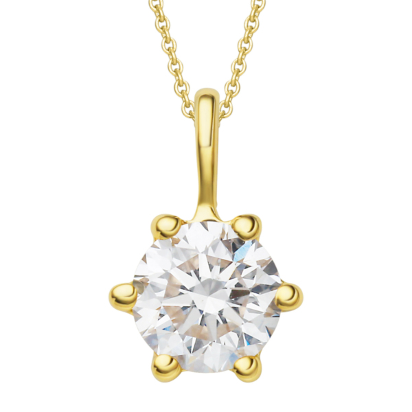 0.25 ct  Diamant Brillant Anhänger aus 585 Gelbgold