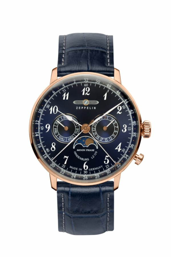 Zeppelin Herrenuhr  LZ 129 Hindenburg Mondphase  inkl. Ersatzband 70383